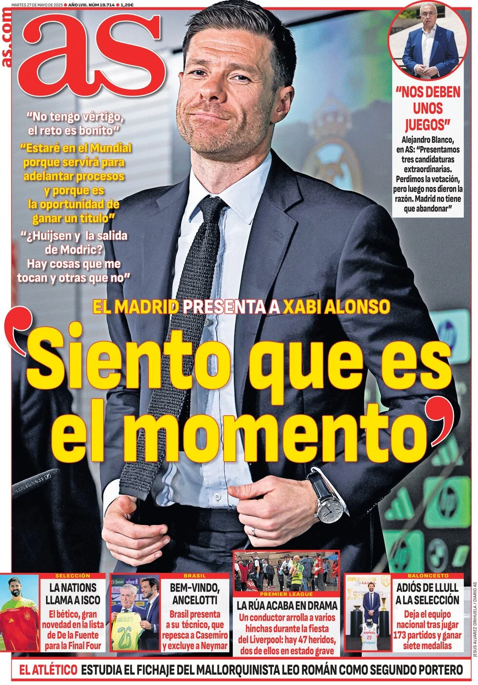 anteprima della prima pagina di as-madrid del 27/05/2025