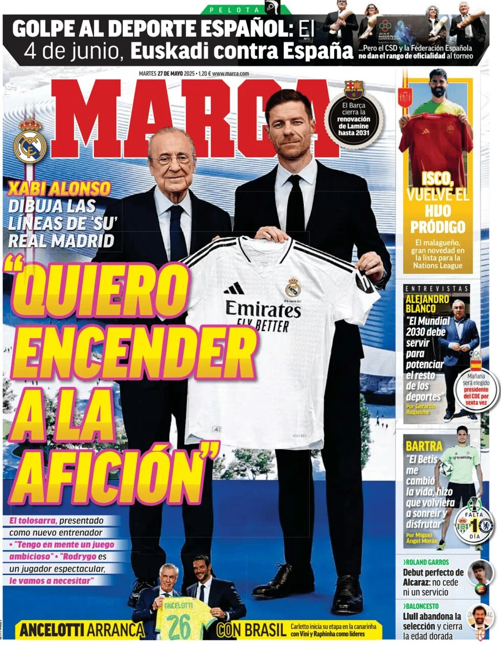 anteprima della prima pagina di marca del 27/05/2025