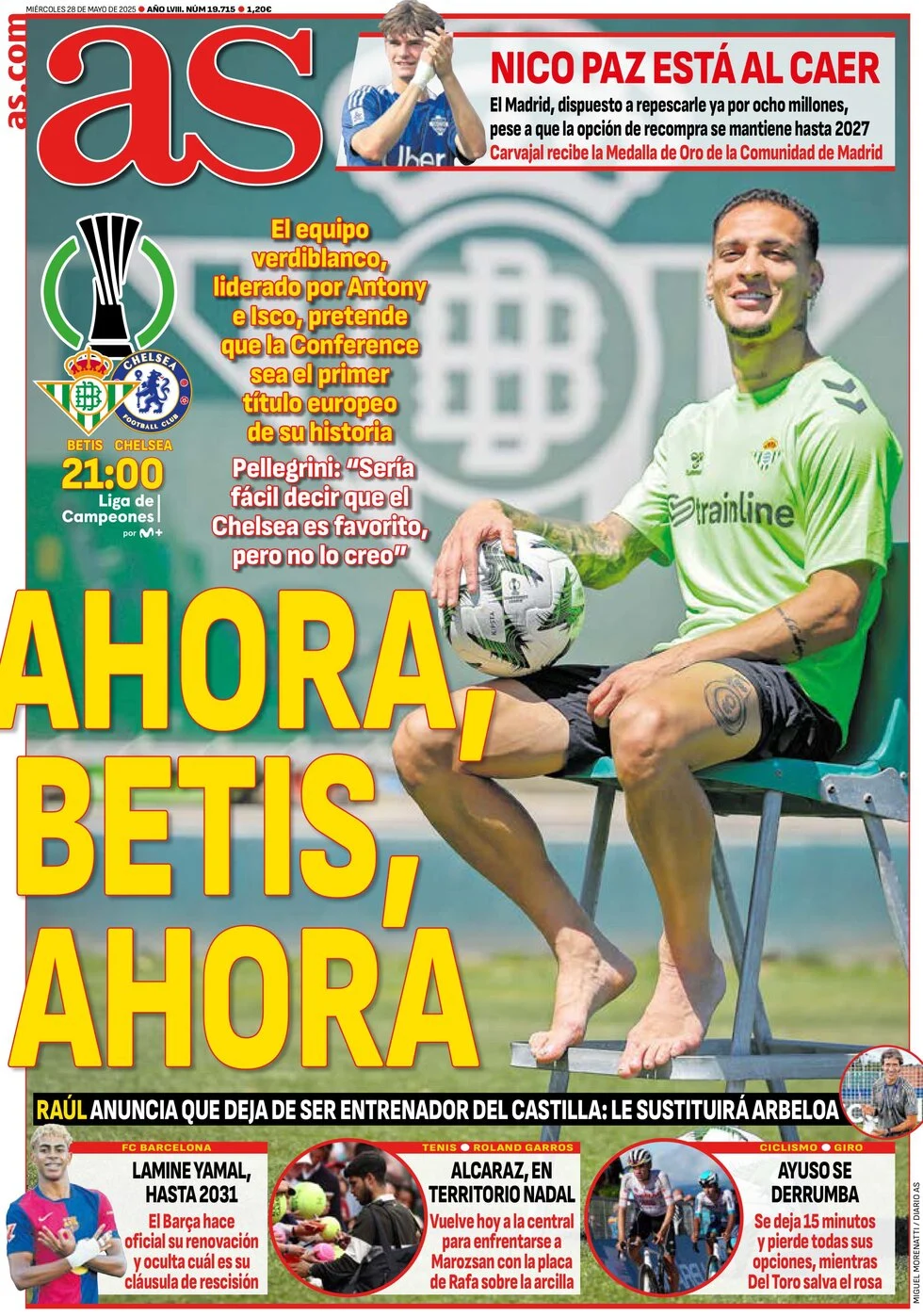 anteprima della prima pagina di as-madrid del 28/05/2025