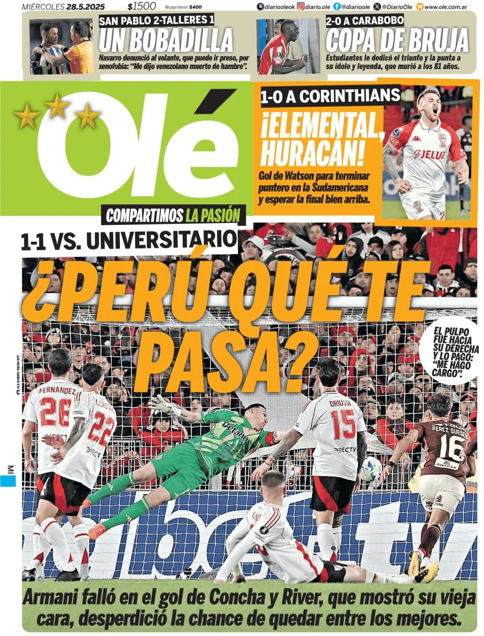 anteprima della prima pagina di ol del 28/05/2025