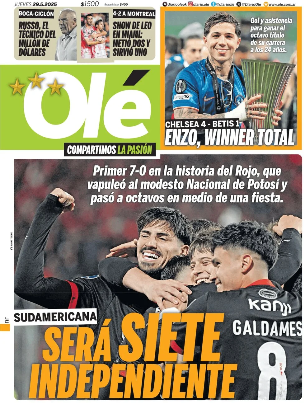 anteprima della prima pagina di ol del 29/05/2025