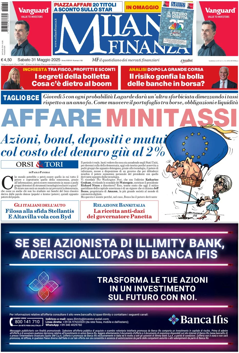 anteprima della prima pagina di mf-milano-finanza del 31/05/2025