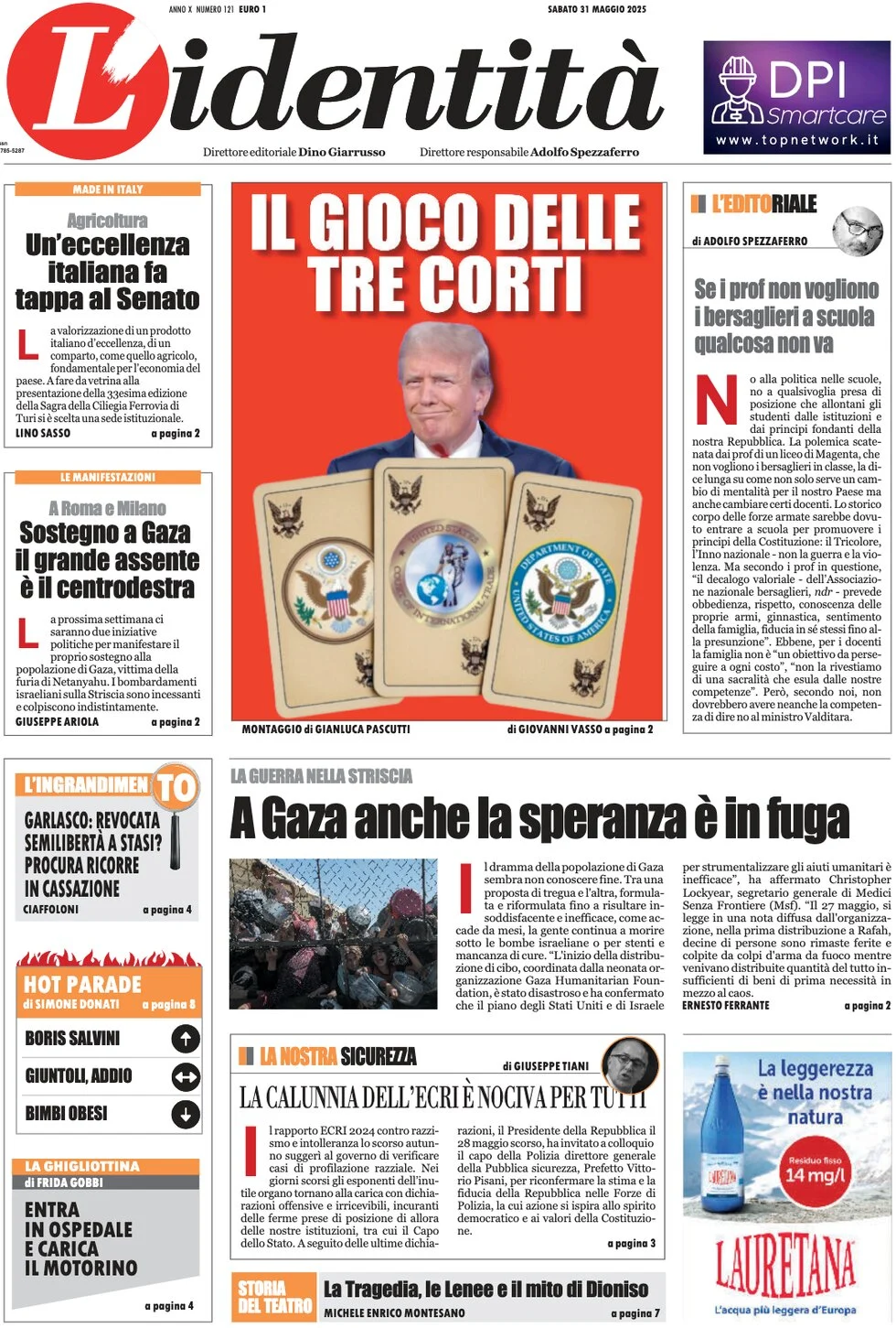 anteprima della prima pagina di lidentit del 31/05/2025