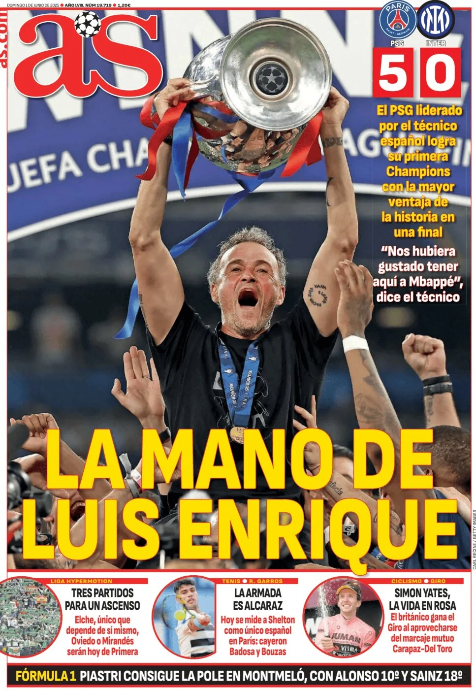 anteprima della prima pagina di as-madrid del 01/06/2025