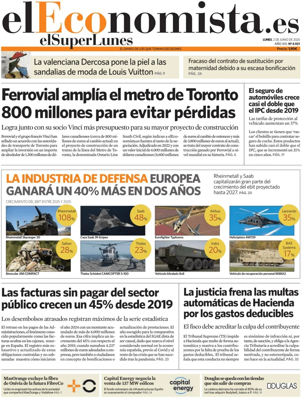 anteprima della prima pagina di el-economista del 02/06/2025