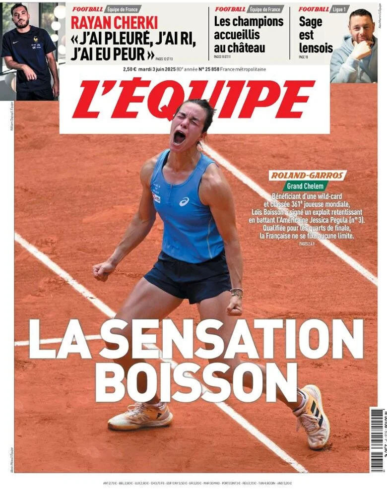 anteprima della prima pagina di lequipe del 03/06/2025