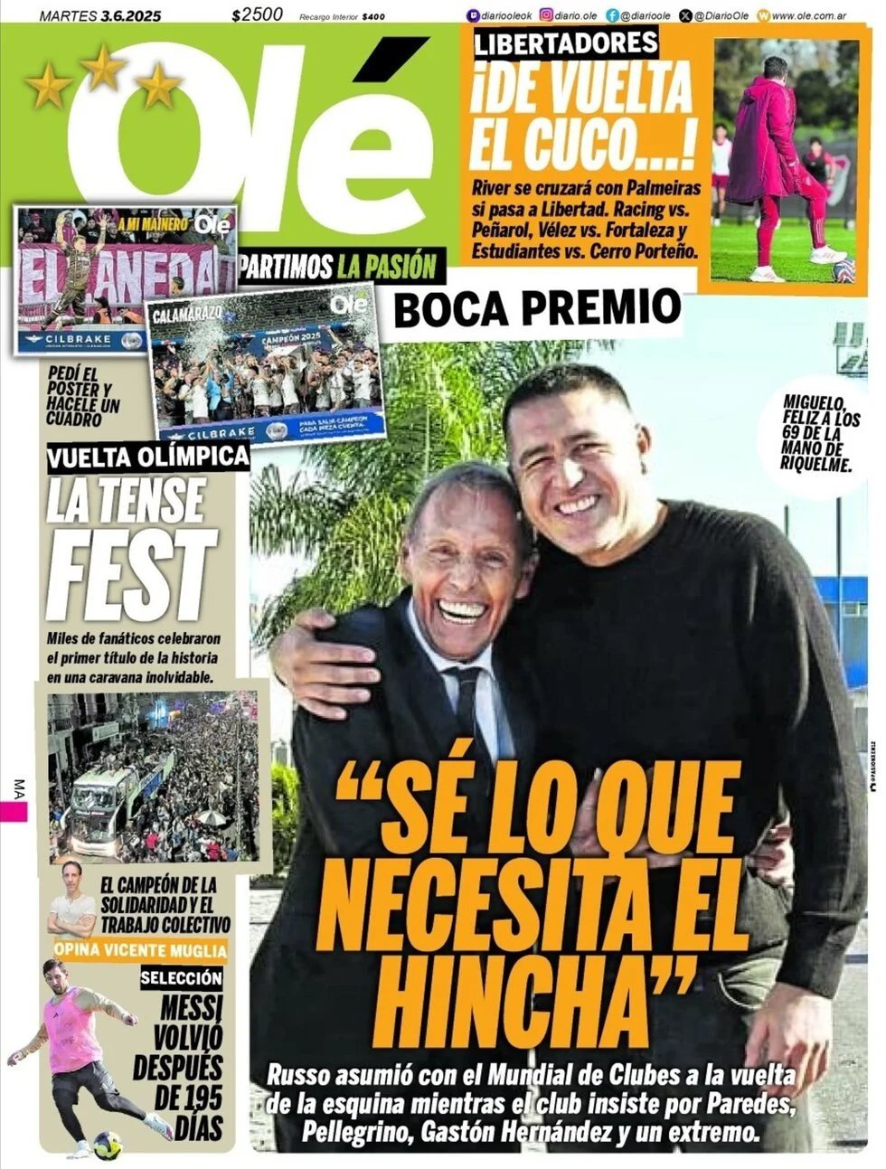 anteprima della prima pagina di ol del 03/06/2025