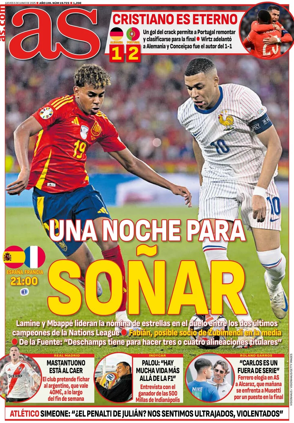 anteprima della prima pagina di as-madrid del 05/06/2025