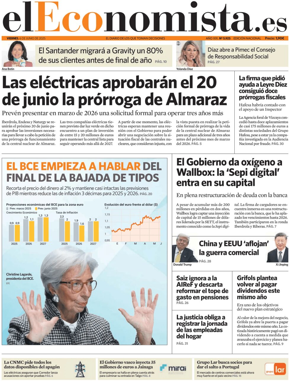 anteprima della prima pagina di el-economista del 06/06/2025