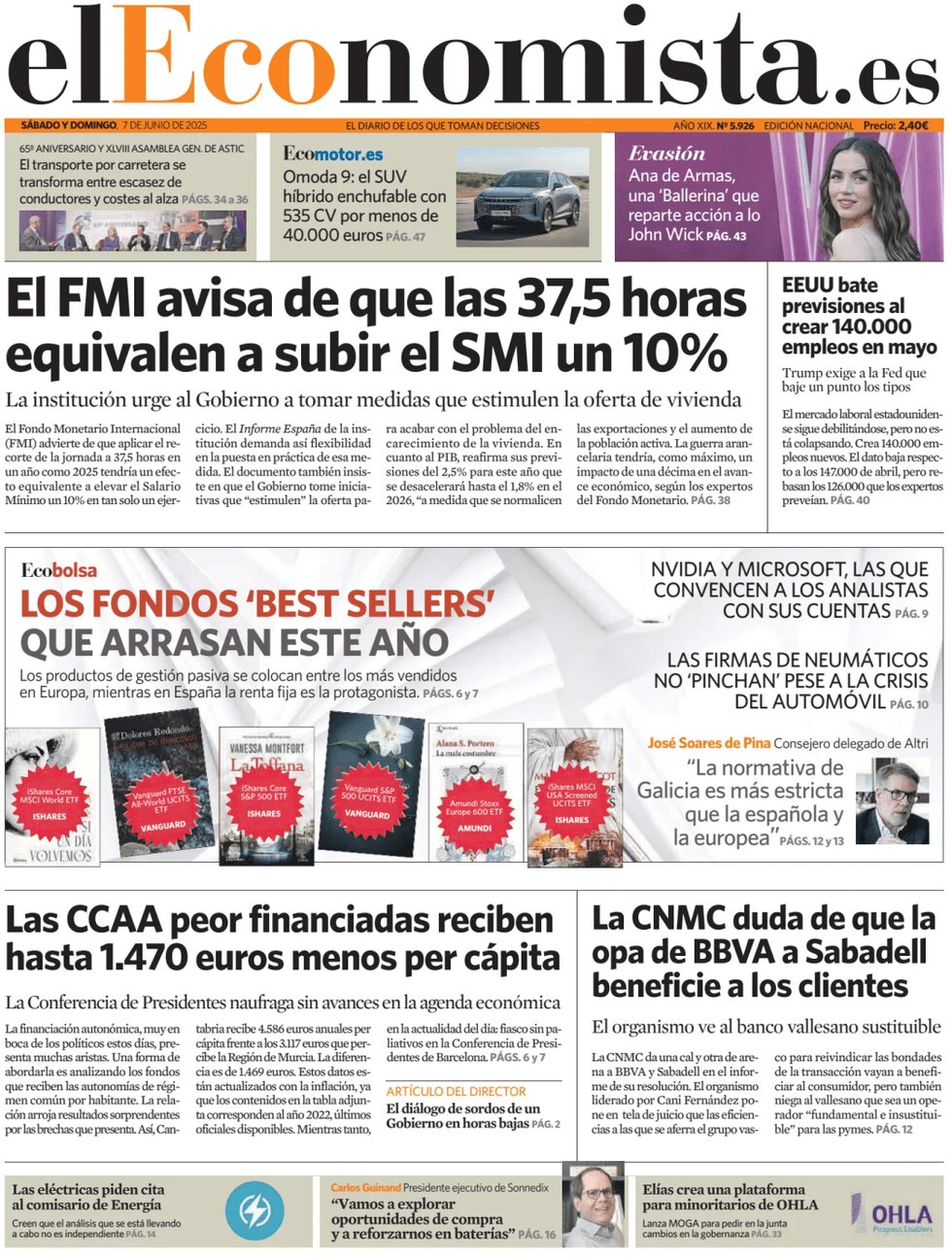 anteprima della prima pagina di el-economista del 07/06/2025