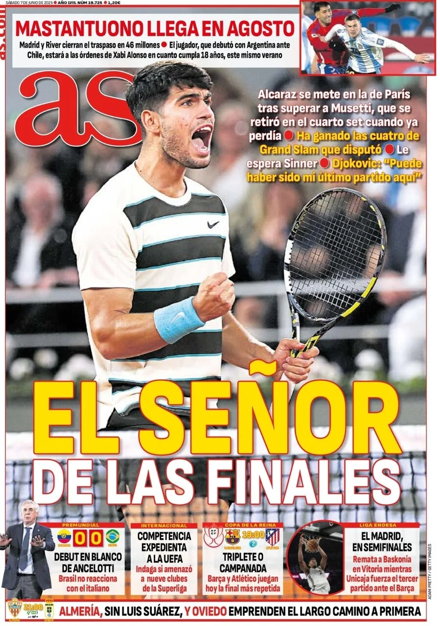 anteprima della prima pagina di as-madrid del 07/06/2025