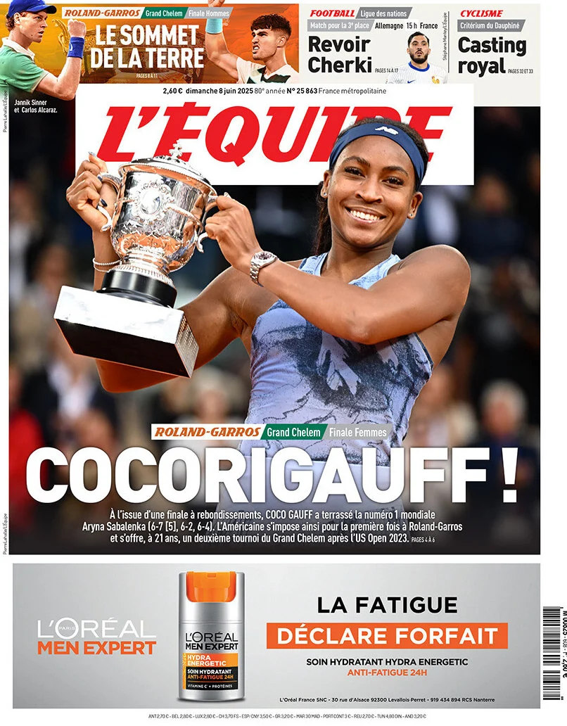 anteprima della prima pagina di lequipe del 08/06/2025
