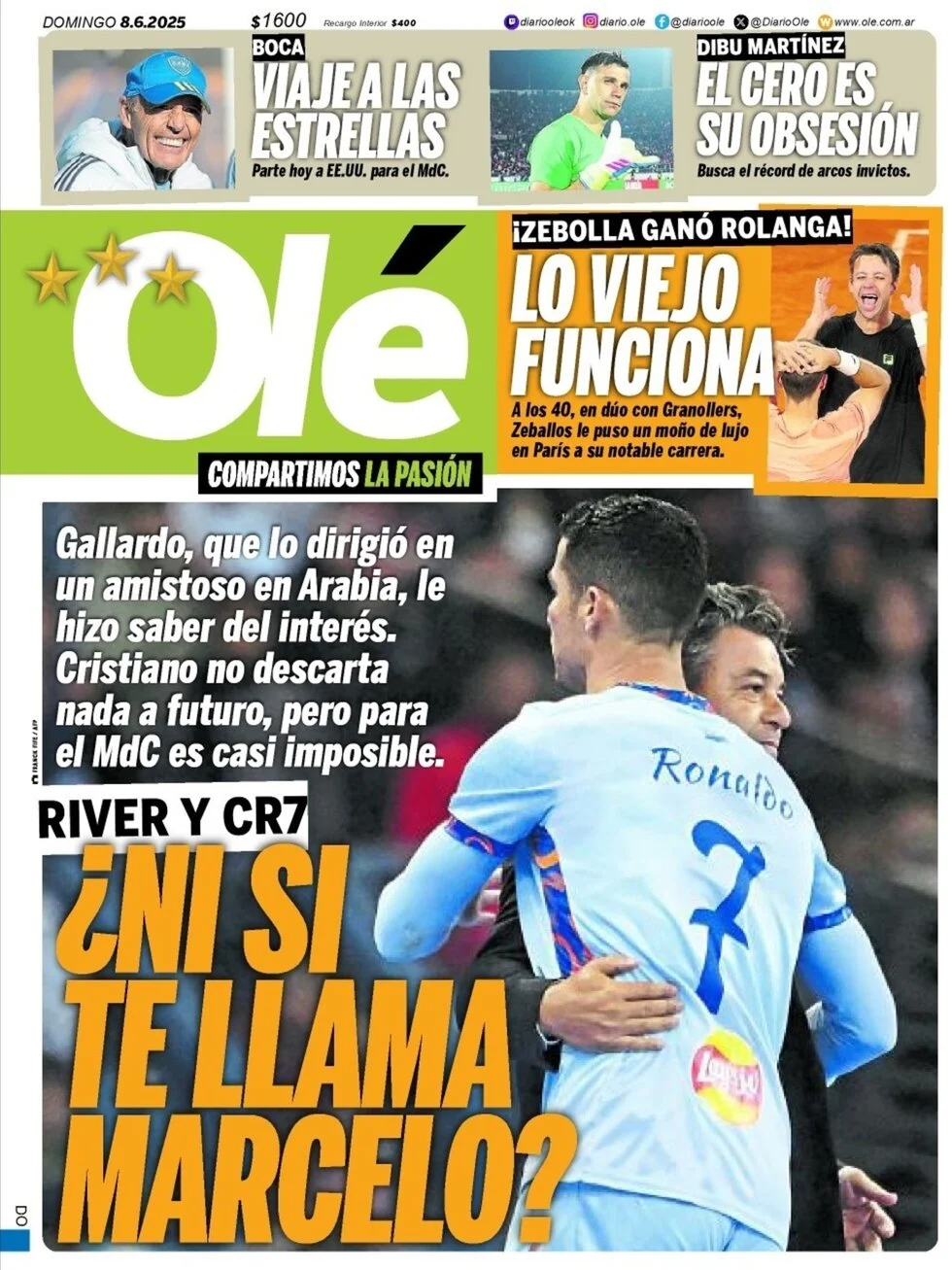 anteprima della prima pagina di ol del 08/06/2025