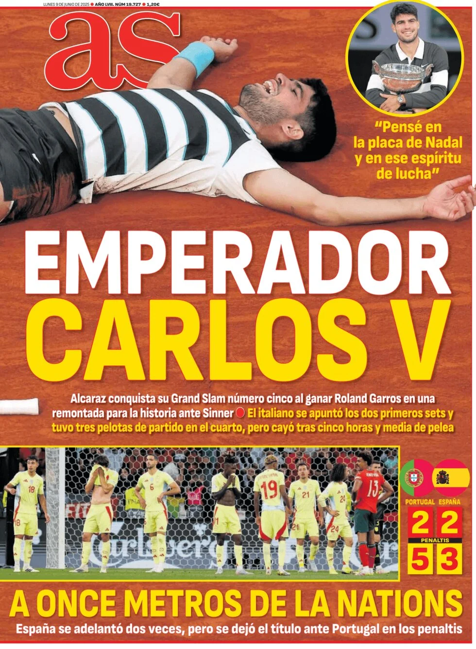 anteprima della prima pagina di as-madrid del 09/06/2025