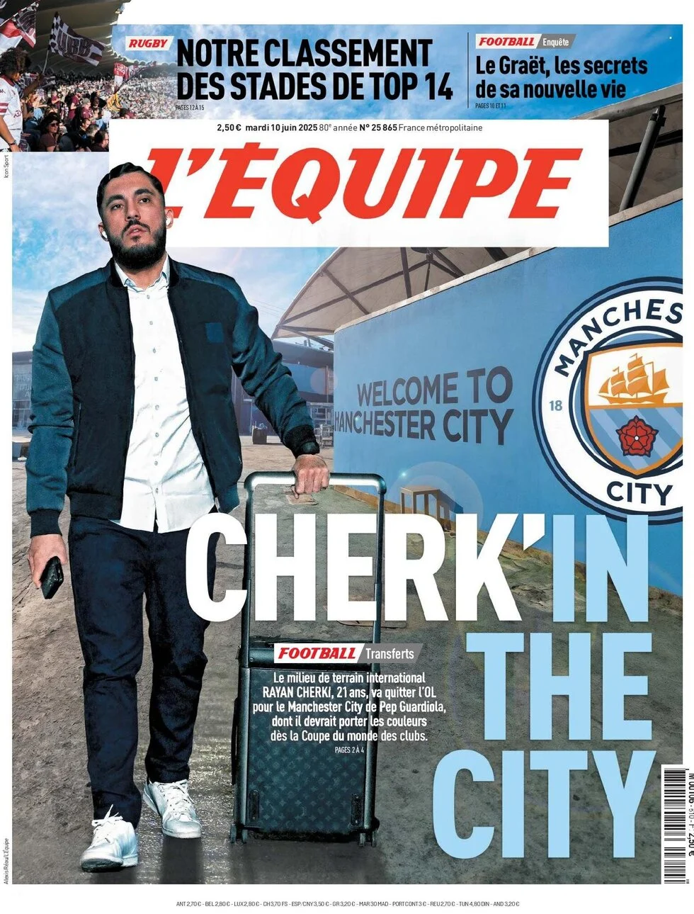 anteprima della prima pagina di lequipe del 10/06/2025