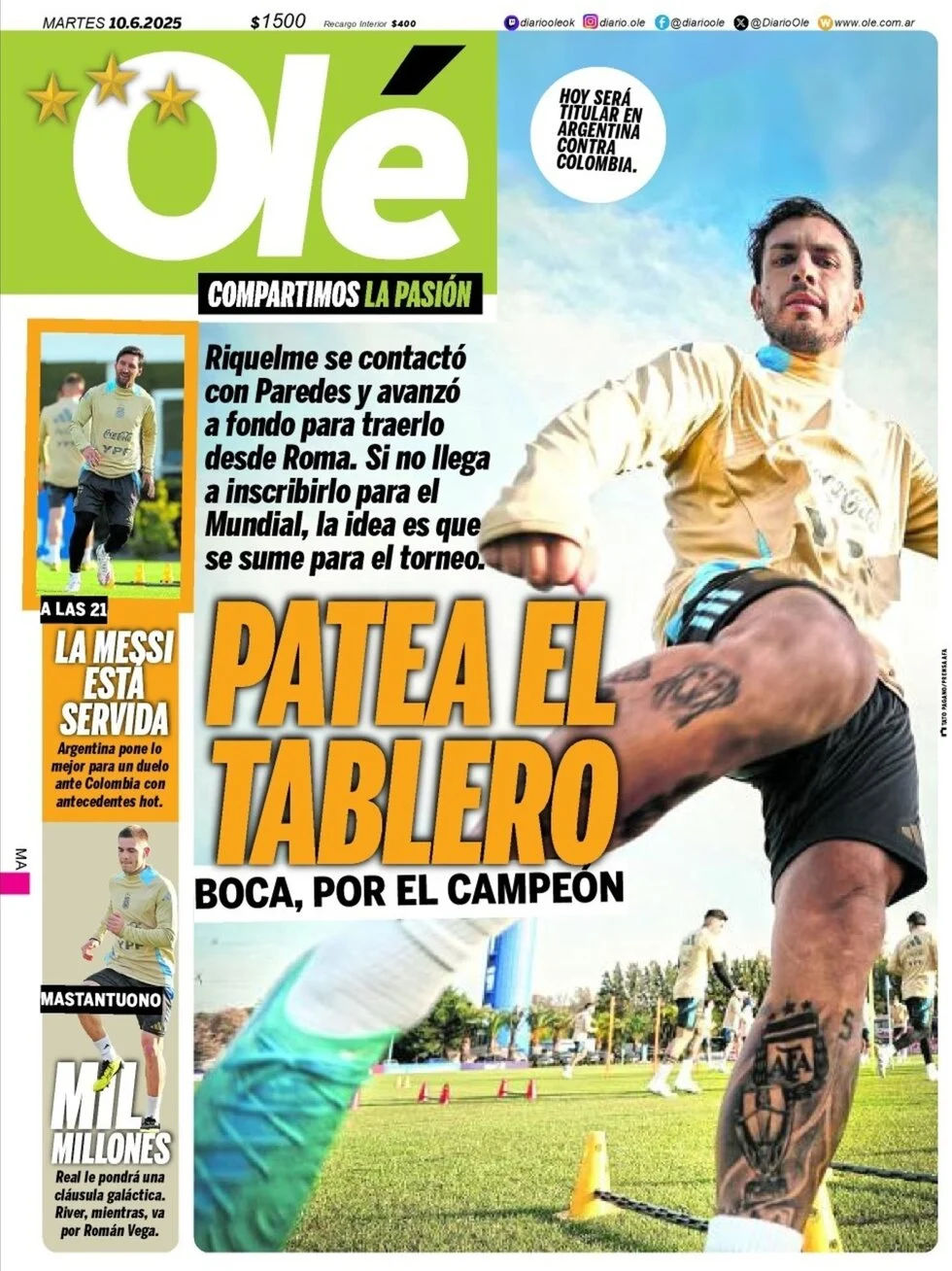 anteprima della prima pagina di ol del 10/06/2025