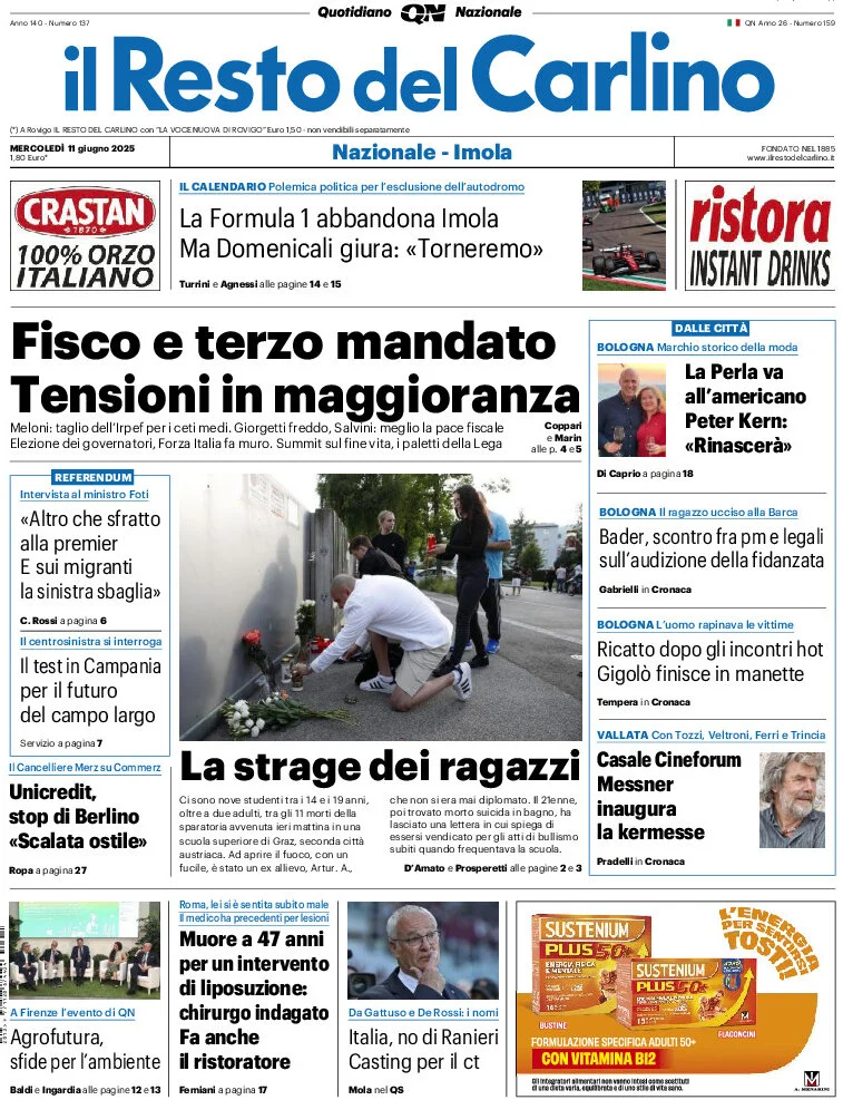anteprima della prima pagina di il-resto-del-carlino del 11/06/2025