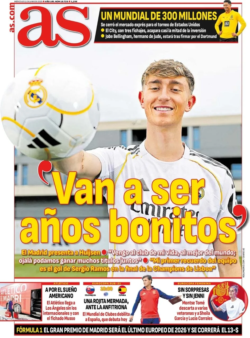 anteprima della prima pagina di as-madrid del 11/06/2025