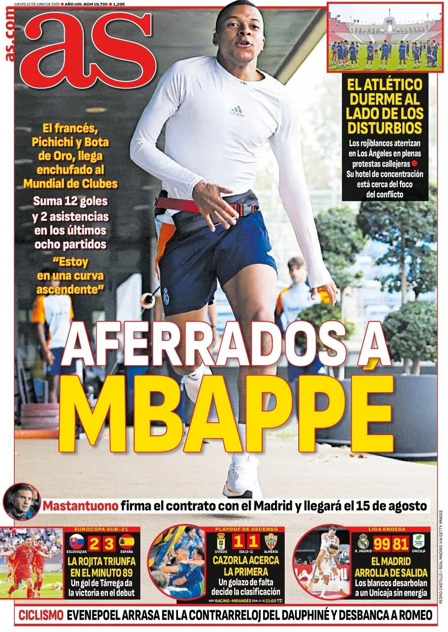 anteprima della prima pagina di as-madrid del 12/06/2025