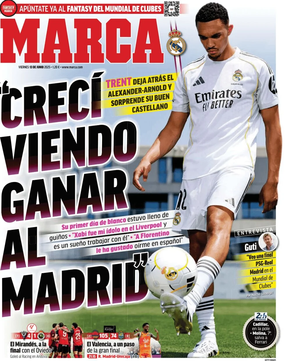 anteprima della prima pagina di marca del 13/06/2025