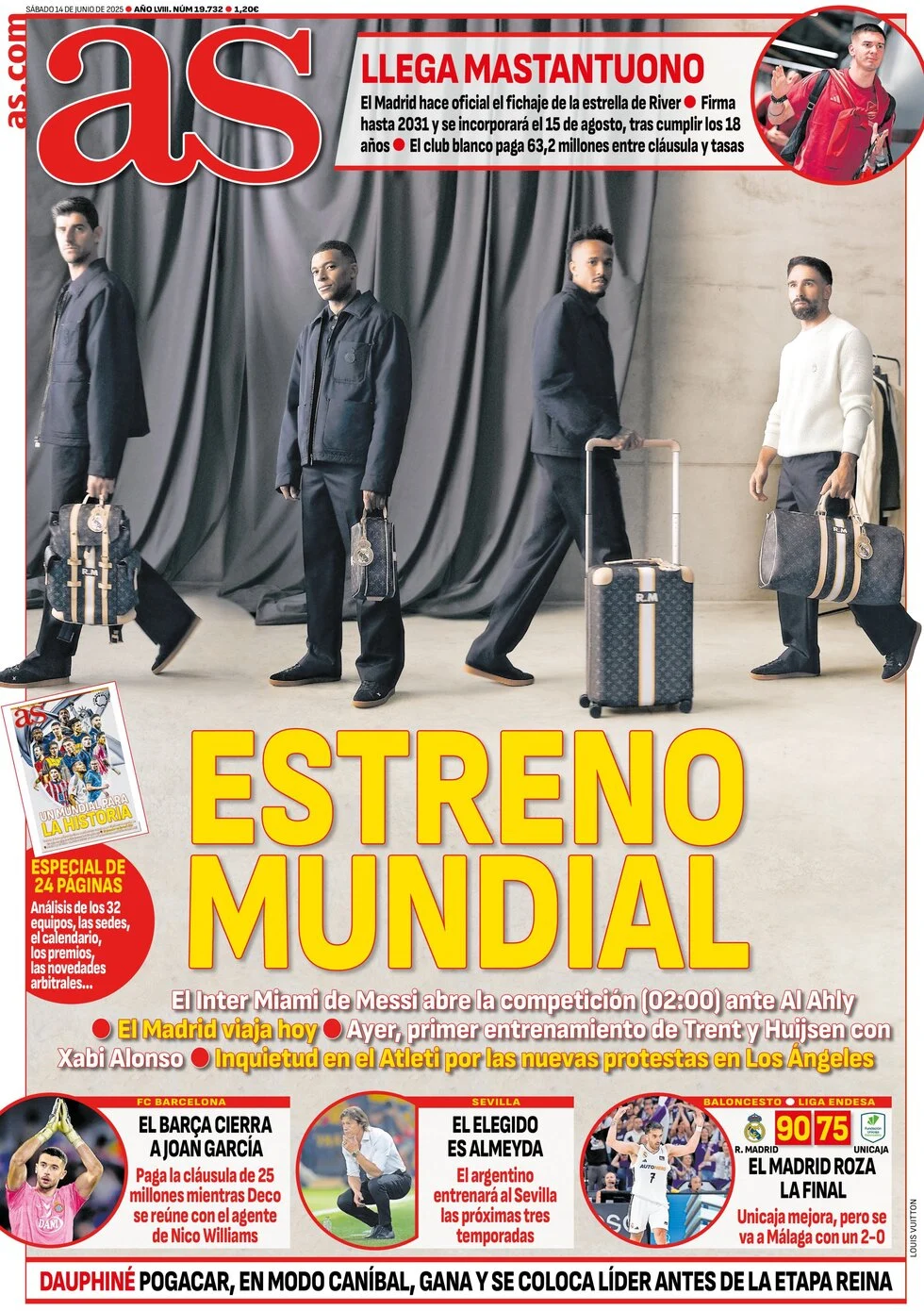 anteprima della prima pagina di as-madrid del 14/06/2025
