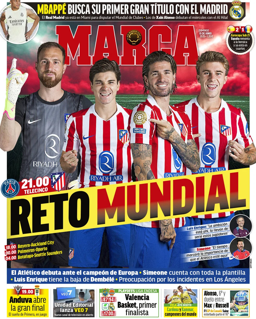 anteprima della prima pagina di marca del 15/06/2025