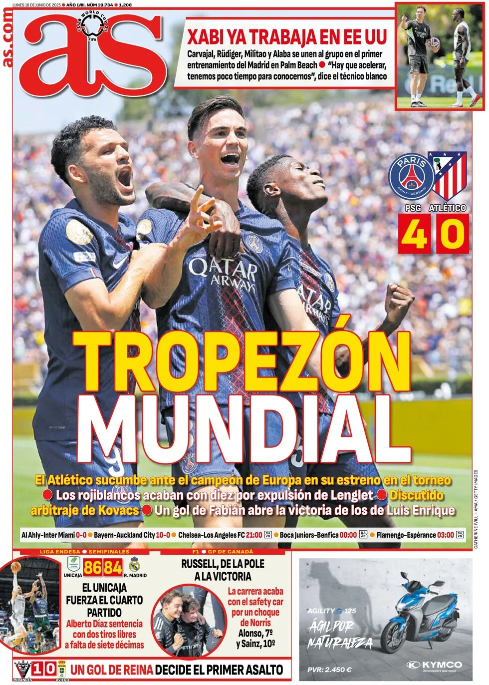 anteprima della prima pagina di as-madrid del 16/06/2025