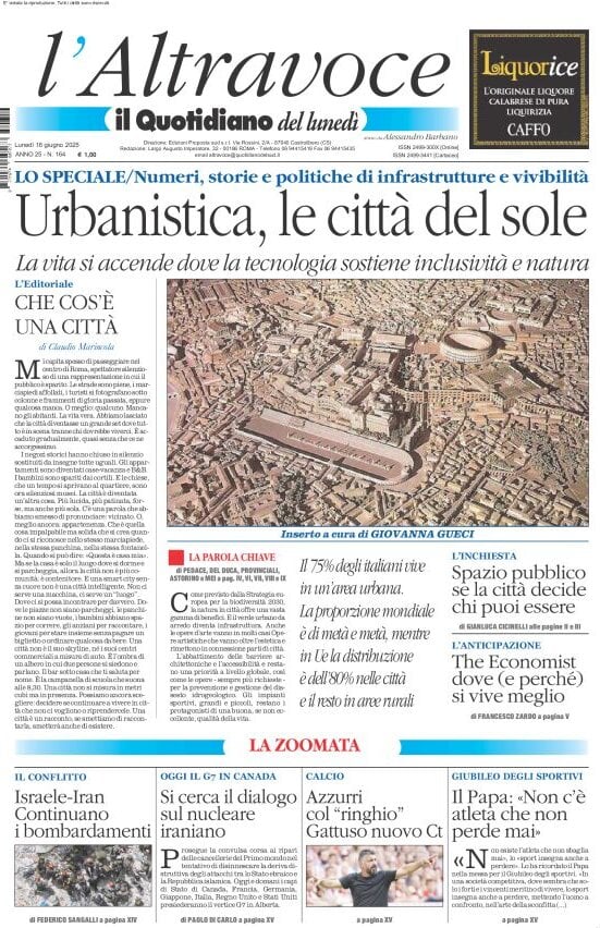 anteprima della prima pagina di il-quotidiano-del-sud-laltravoce del 16/06/2025