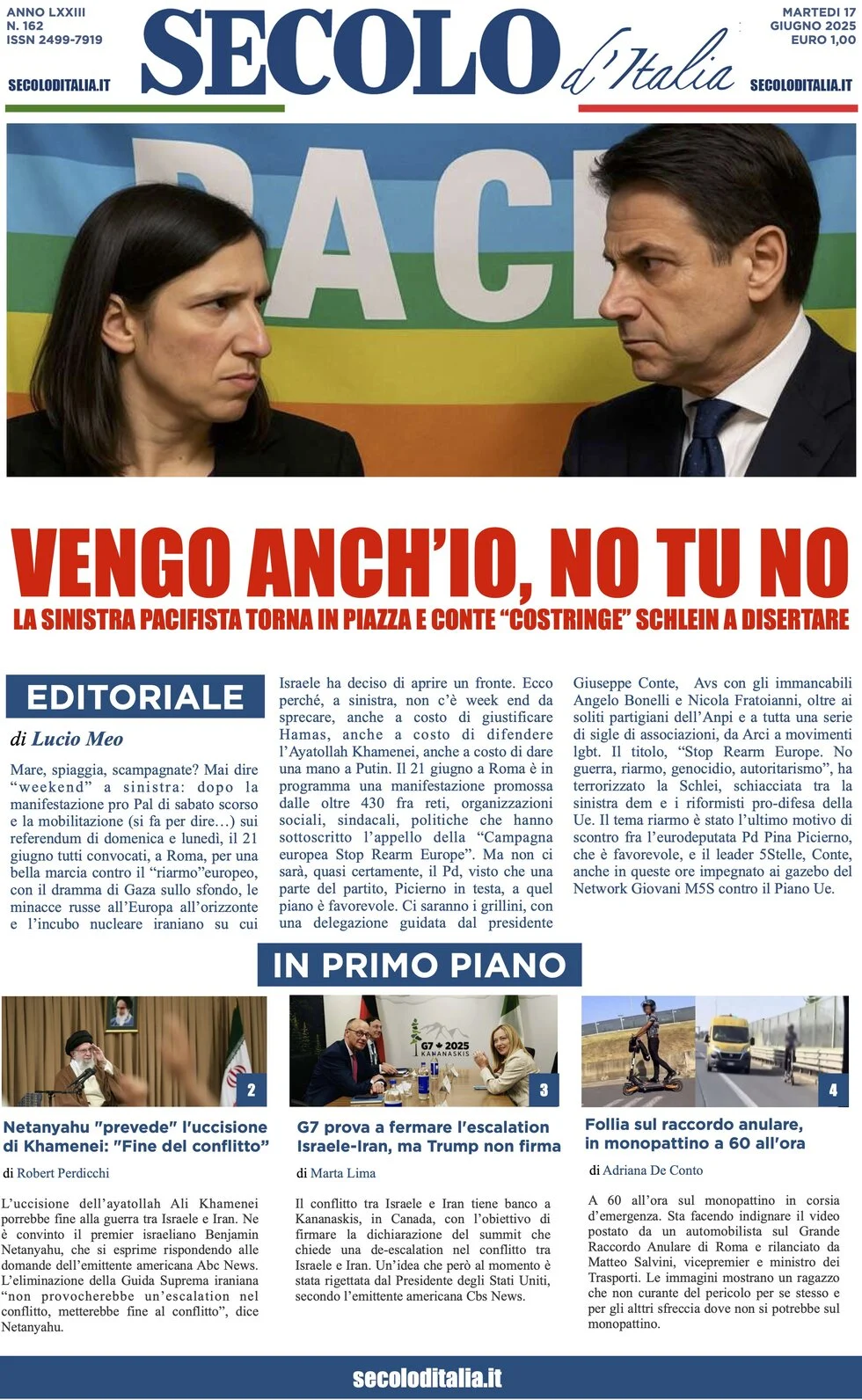anteprima della prima pagina di secolo-ditalia del 17/06/2025