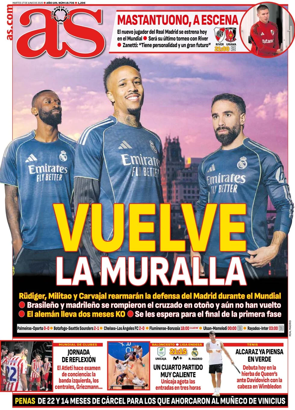 anteprima della prima pagina di as-madrid del 17/06/2025