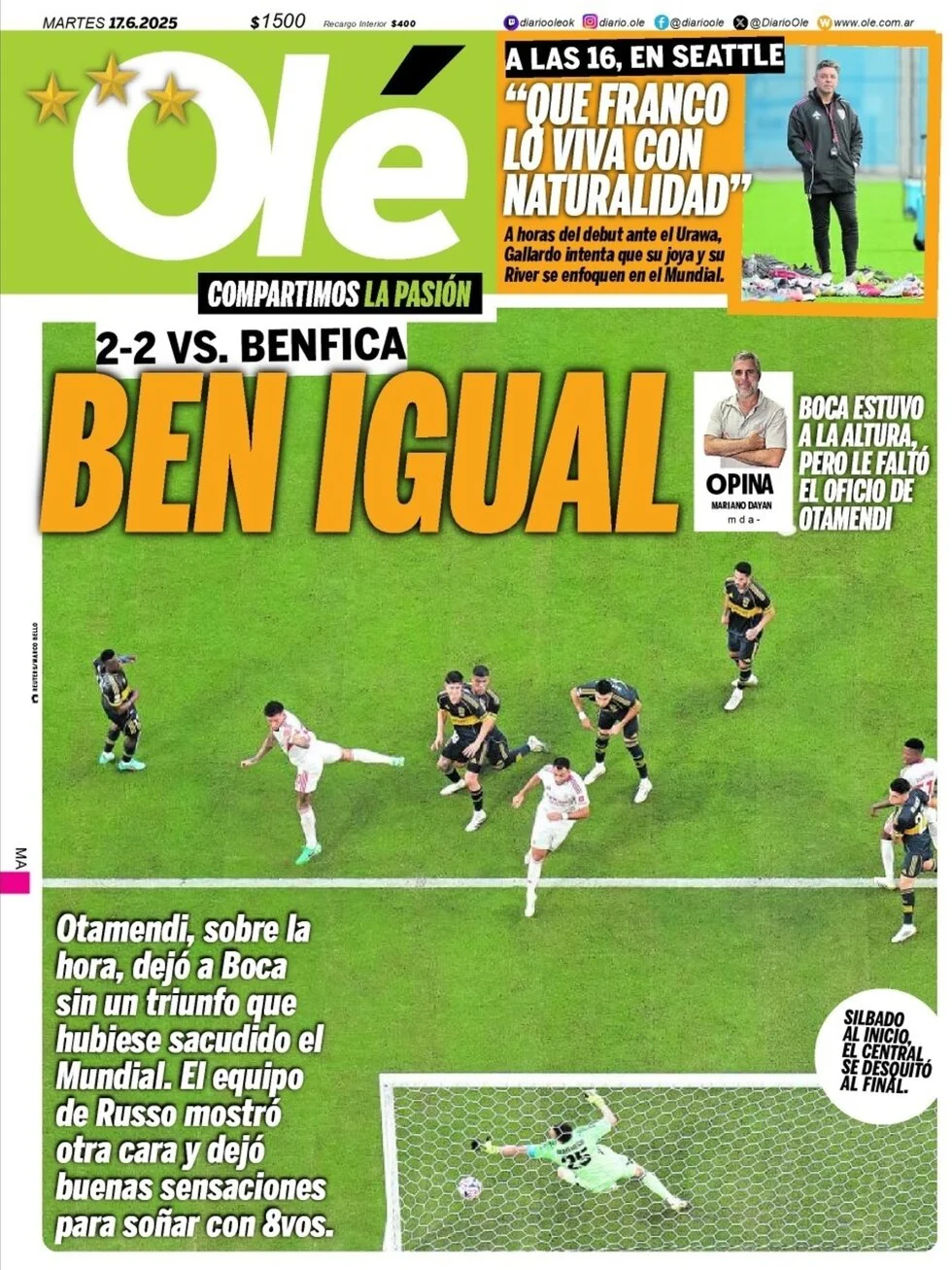 anteprima della prima pagina di ol del 17/06/2025