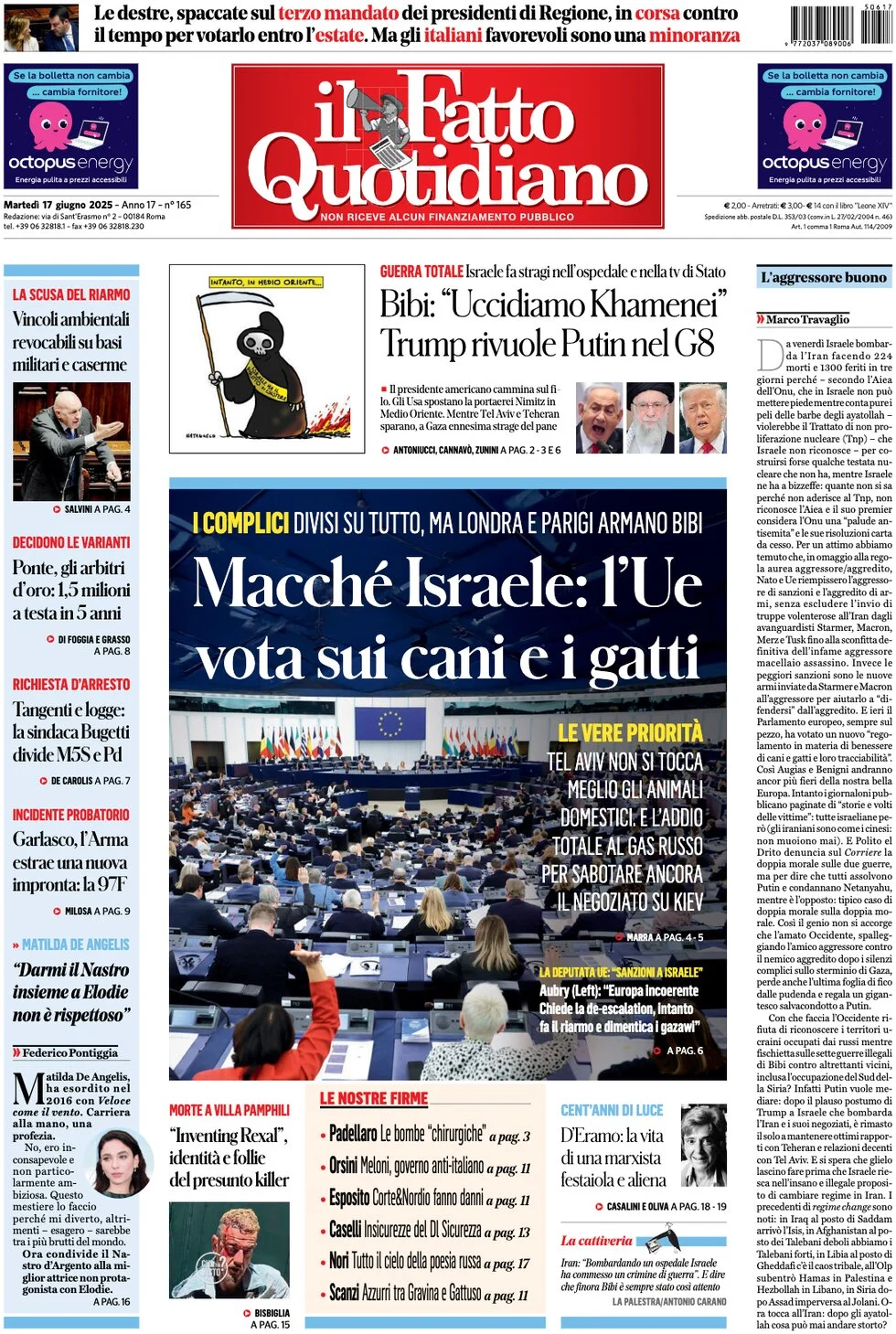 anteprima della prima pagina di il-fatto-quotidiano del 17/06/2025