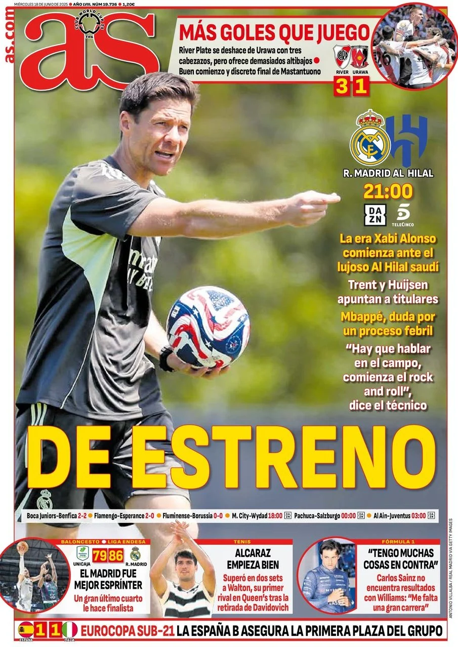 anteprima della prima pagina di as-madrid del 18/06/2025