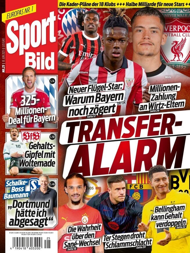 anteprima della prima pagina di sport-bild del 18/06/2025