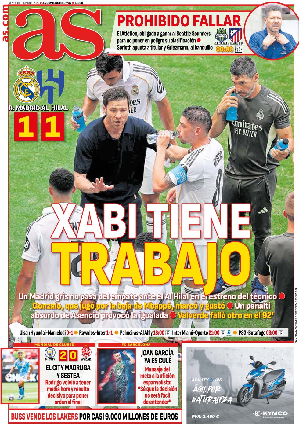 anteprima della prima pagina di as-madrid del 19/06/2025