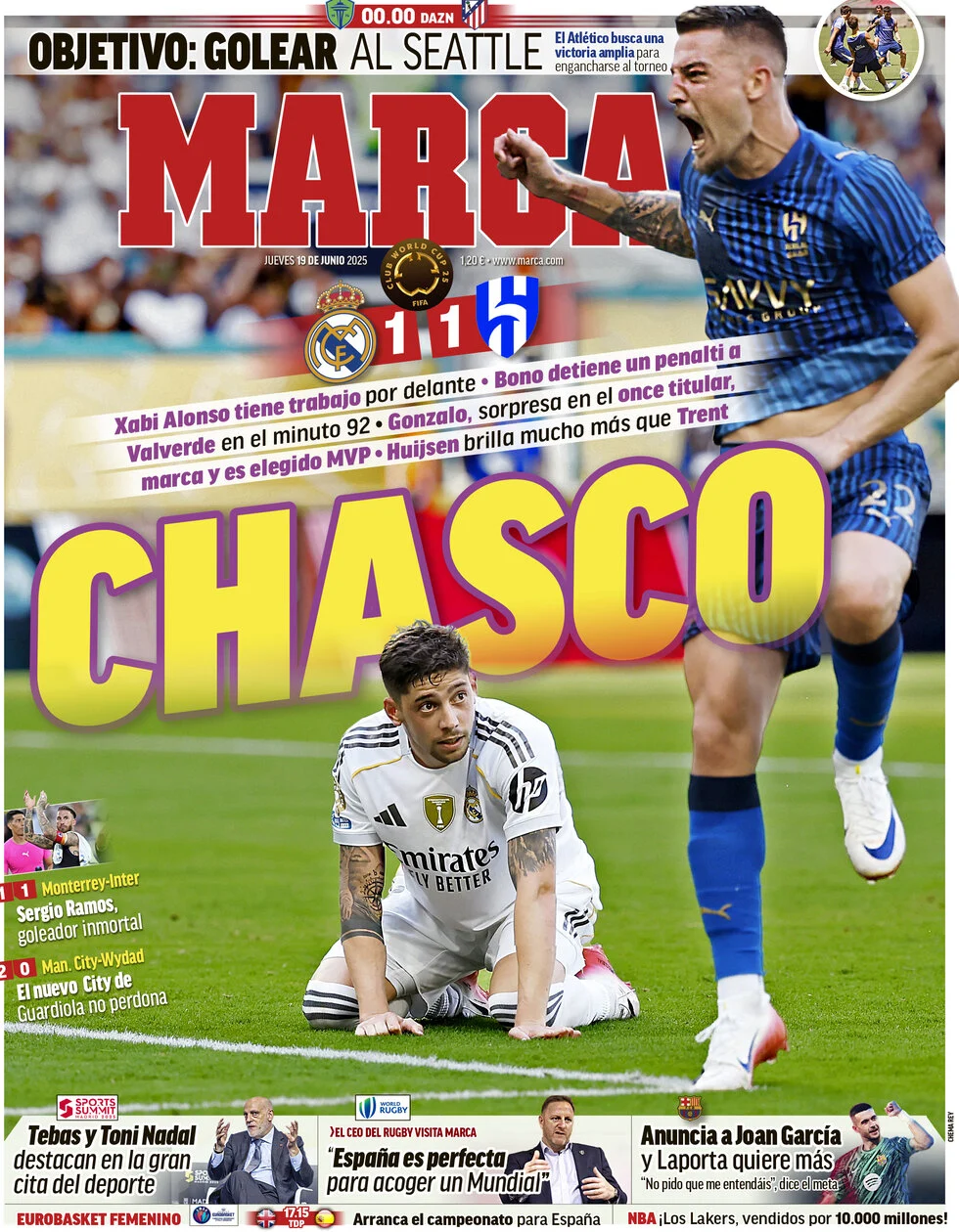 anteprima della prima pagina di marca del 19/06/2025