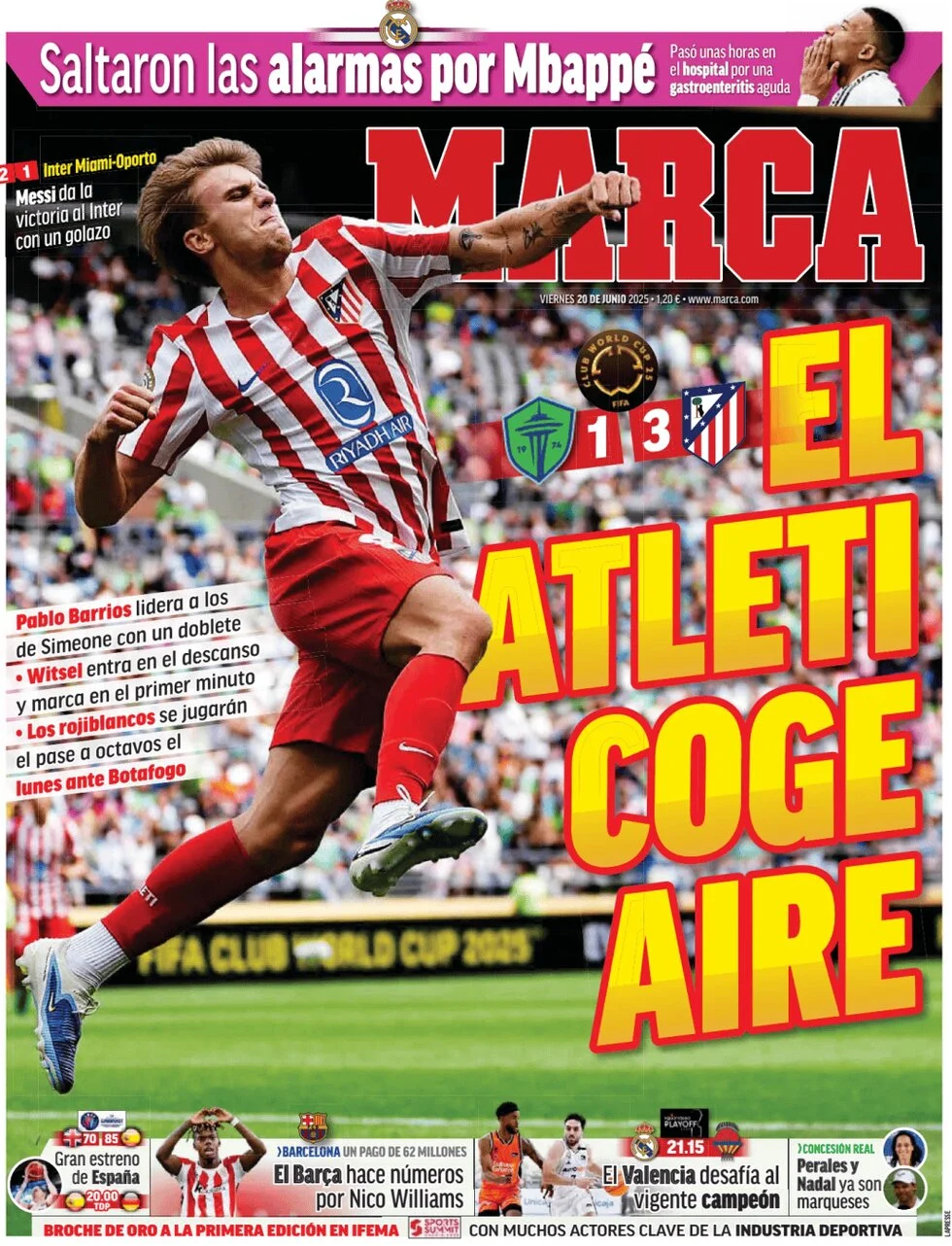 anteprima della prima pagina di marca del 20/06/2025