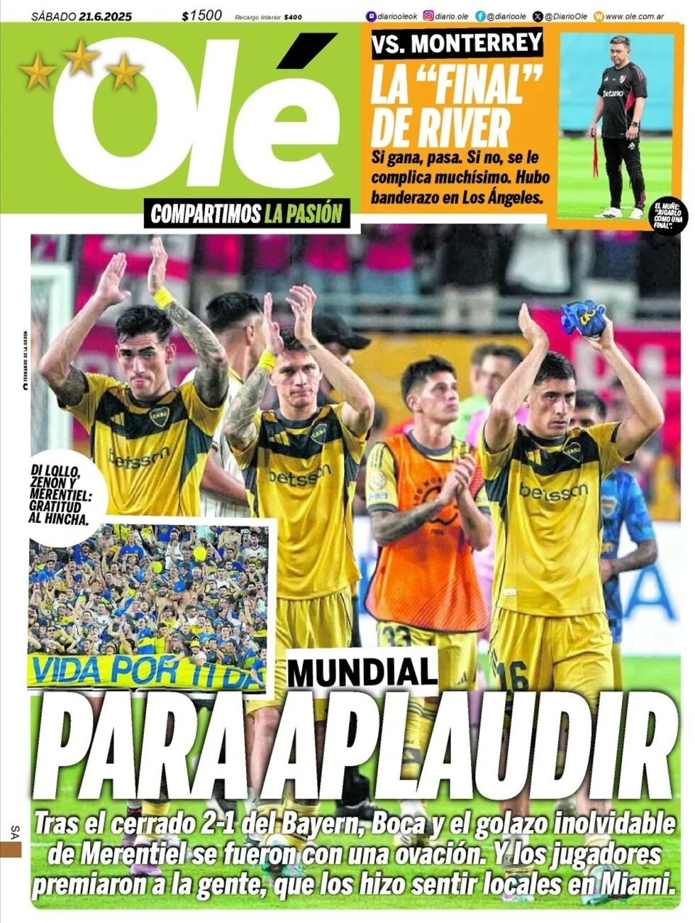 anteprima della prima pagina di ol del 21/06/2025
