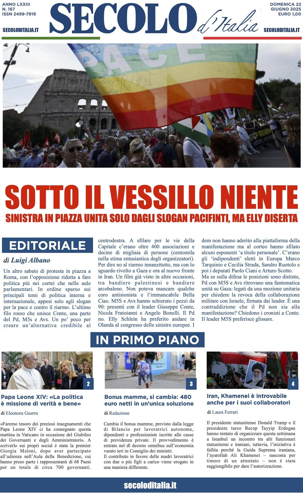 anteprima della prima pagina di secolo-ditalia del 22/06/2025