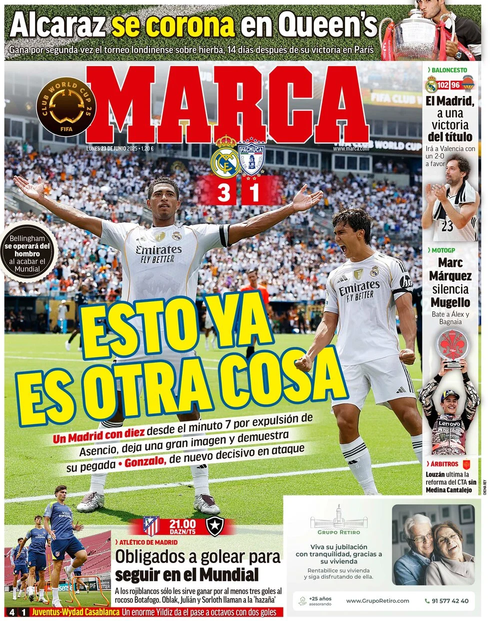 anteprima della prima pagina di marca del 23/06/2025