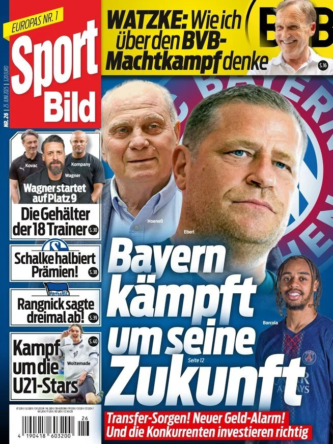 anteprima della prima pagina di sport-bild del 25/06/2025