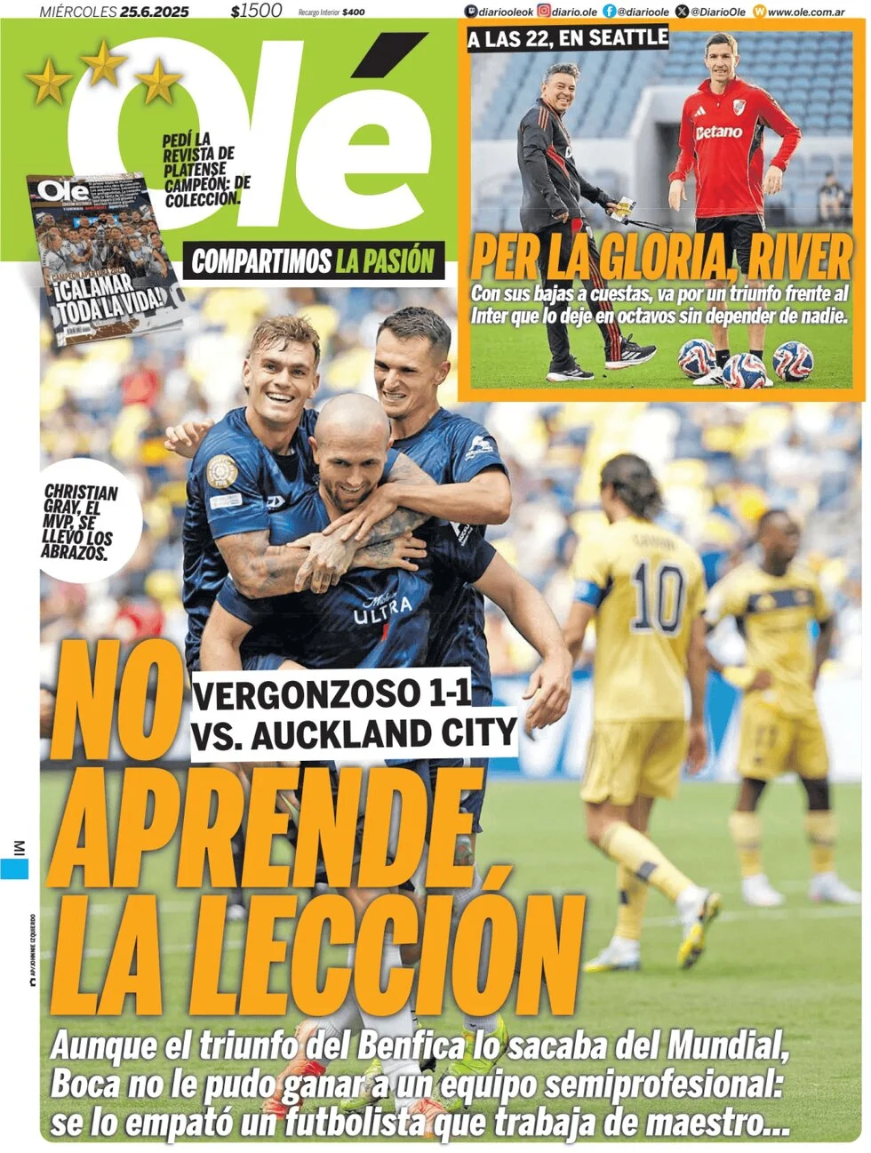 anteprima della prima pagina di ol del 25/06/2025