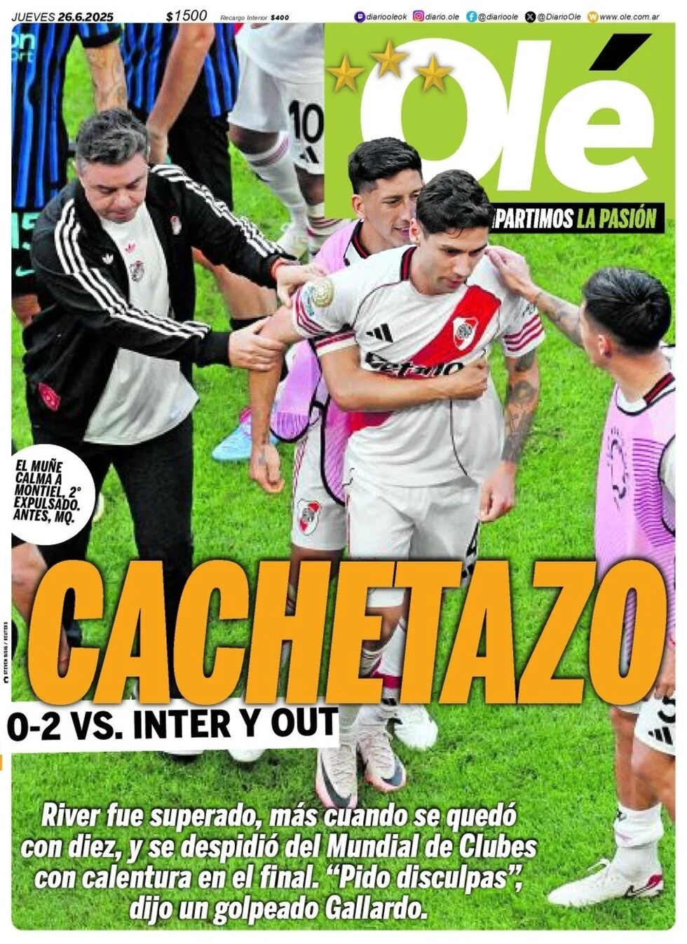 anteprima della prima pagina di ol del 26/06/2025