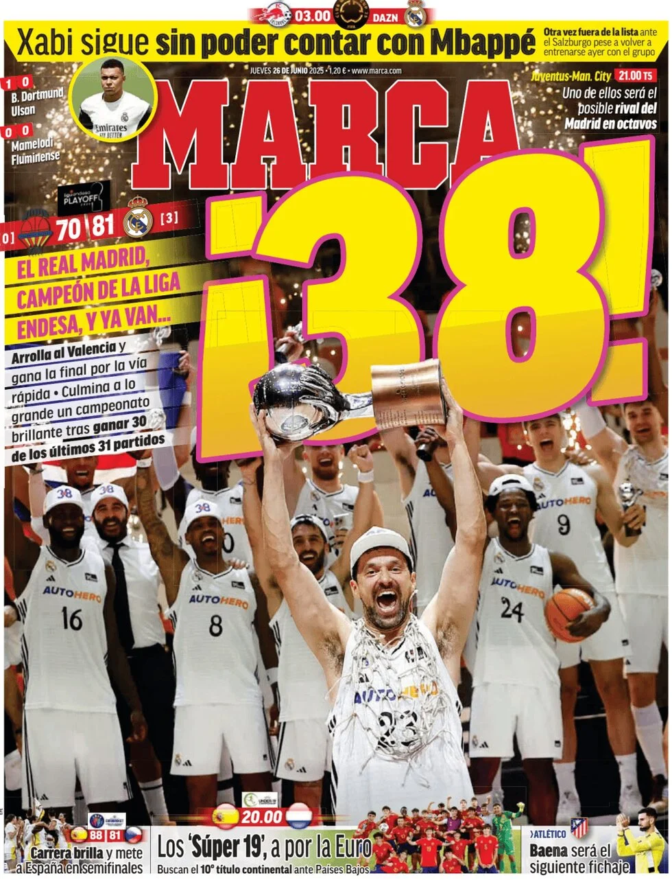 anteprima della prima pagina di marca del 26/06/2025