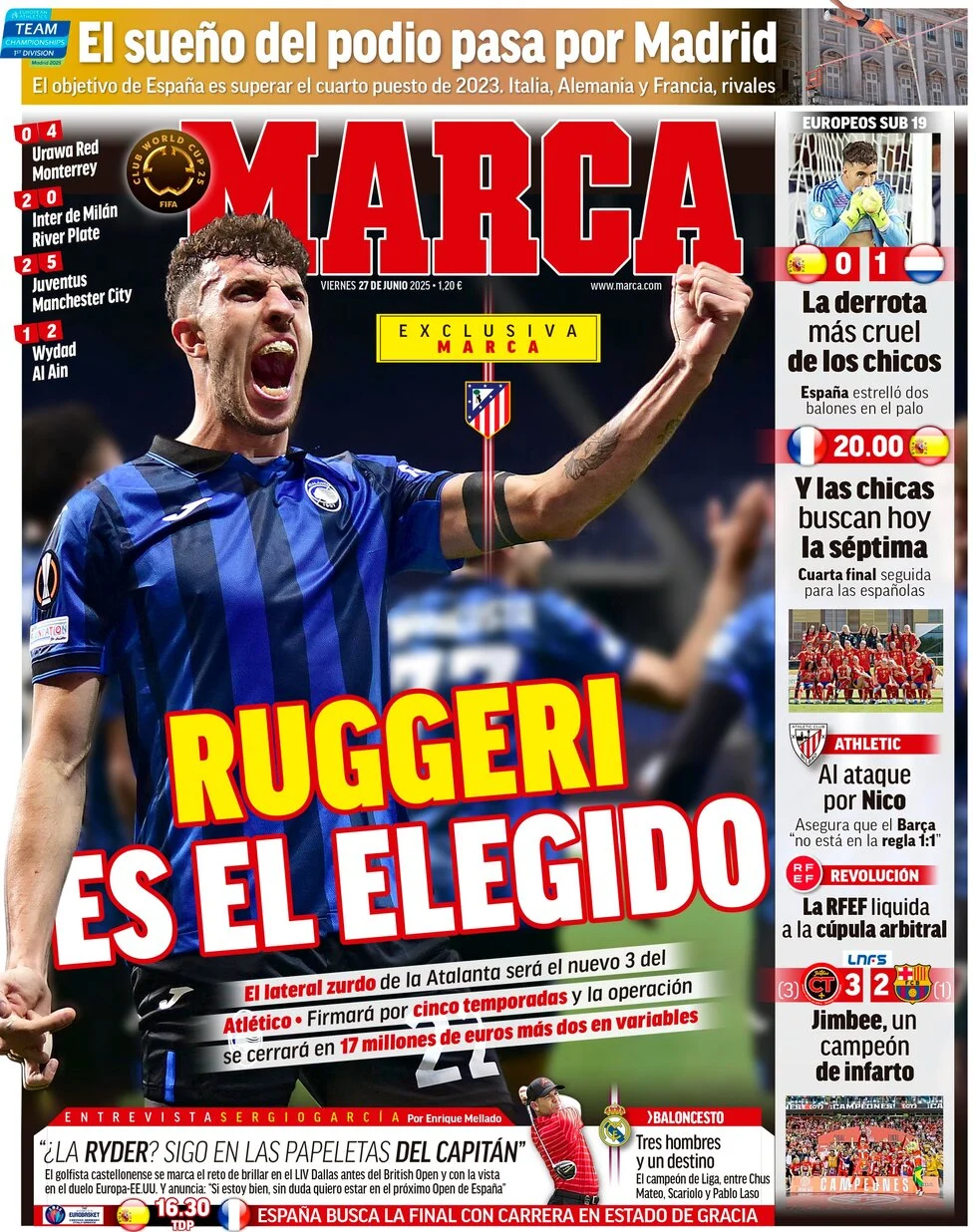 anteprima della prima pagina di marca del 27/06/2025