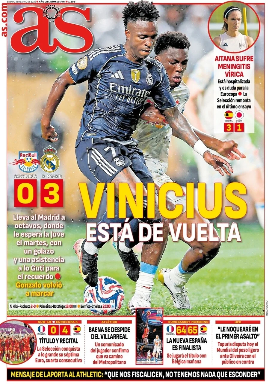 anteprima della prima pagina di as-madrid del 28/06/2025