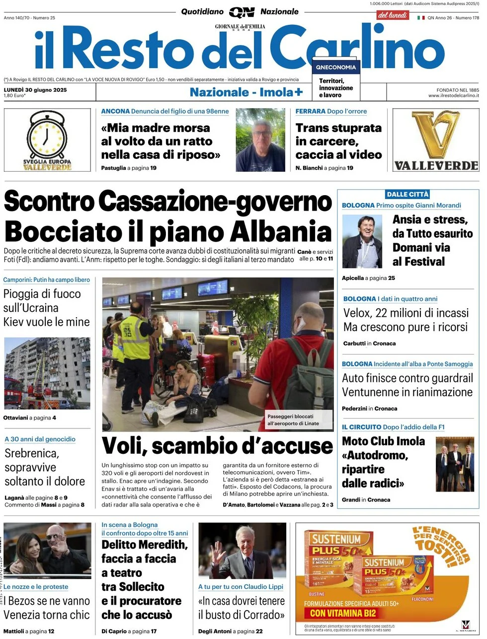 anteprima della prima pagina di il-resto-del-carlino del 30/06/2025