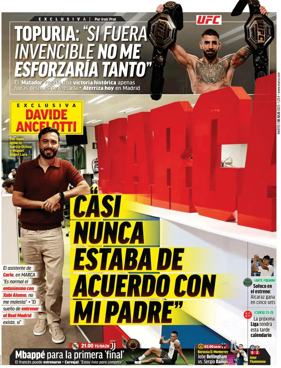 anteprima della prima pagina di marca del 01/07/2025