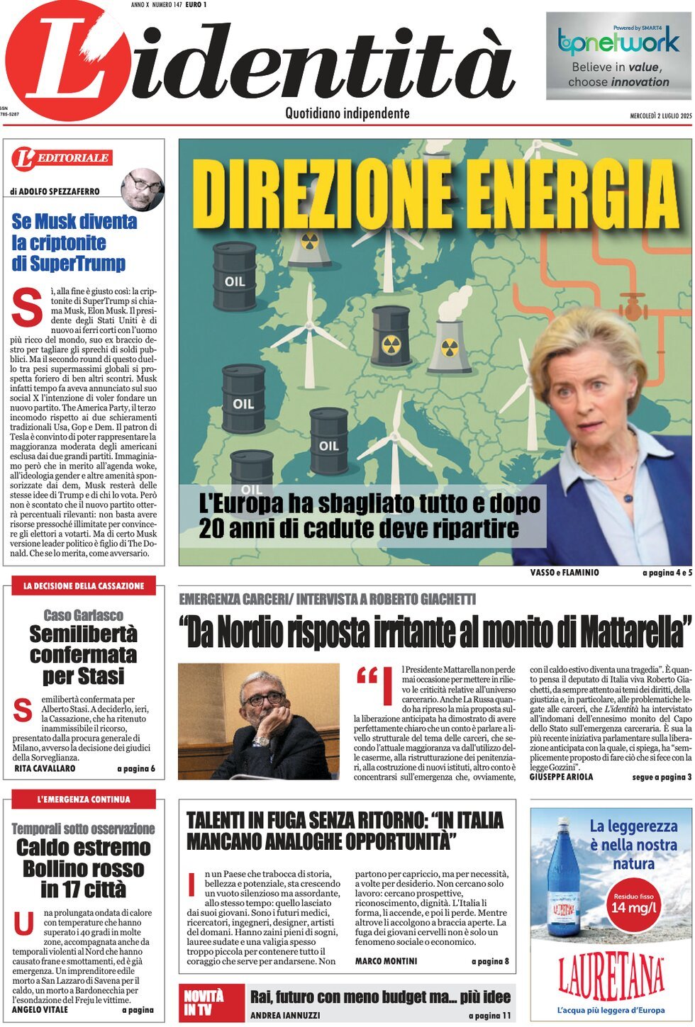 anteprima della prima pagina di L'Identità