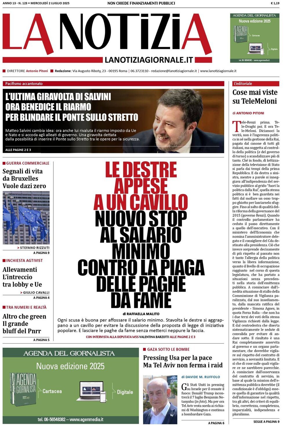 anteprima della prima pagina di La Notizia